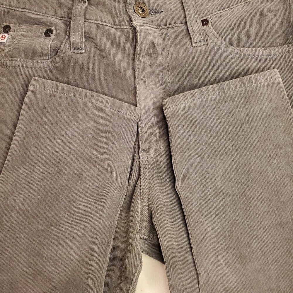 AG ADRIANO GOLDSCHMIED SZ 26R Farrah Skinny High-rise Medium Gray Corduroy Jeans - Picture 11 of 13